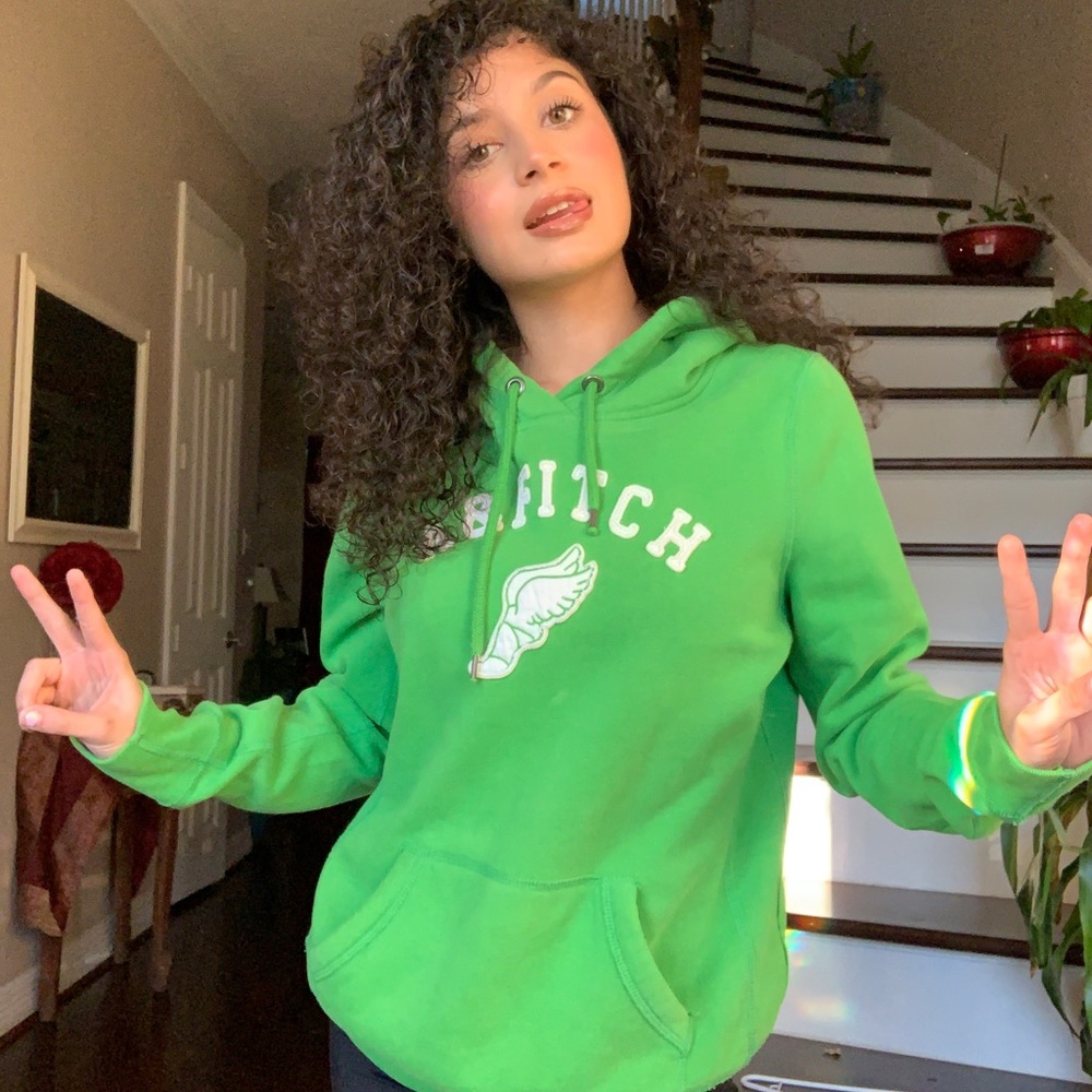 Abercrombie & Fitch Green Hoodie